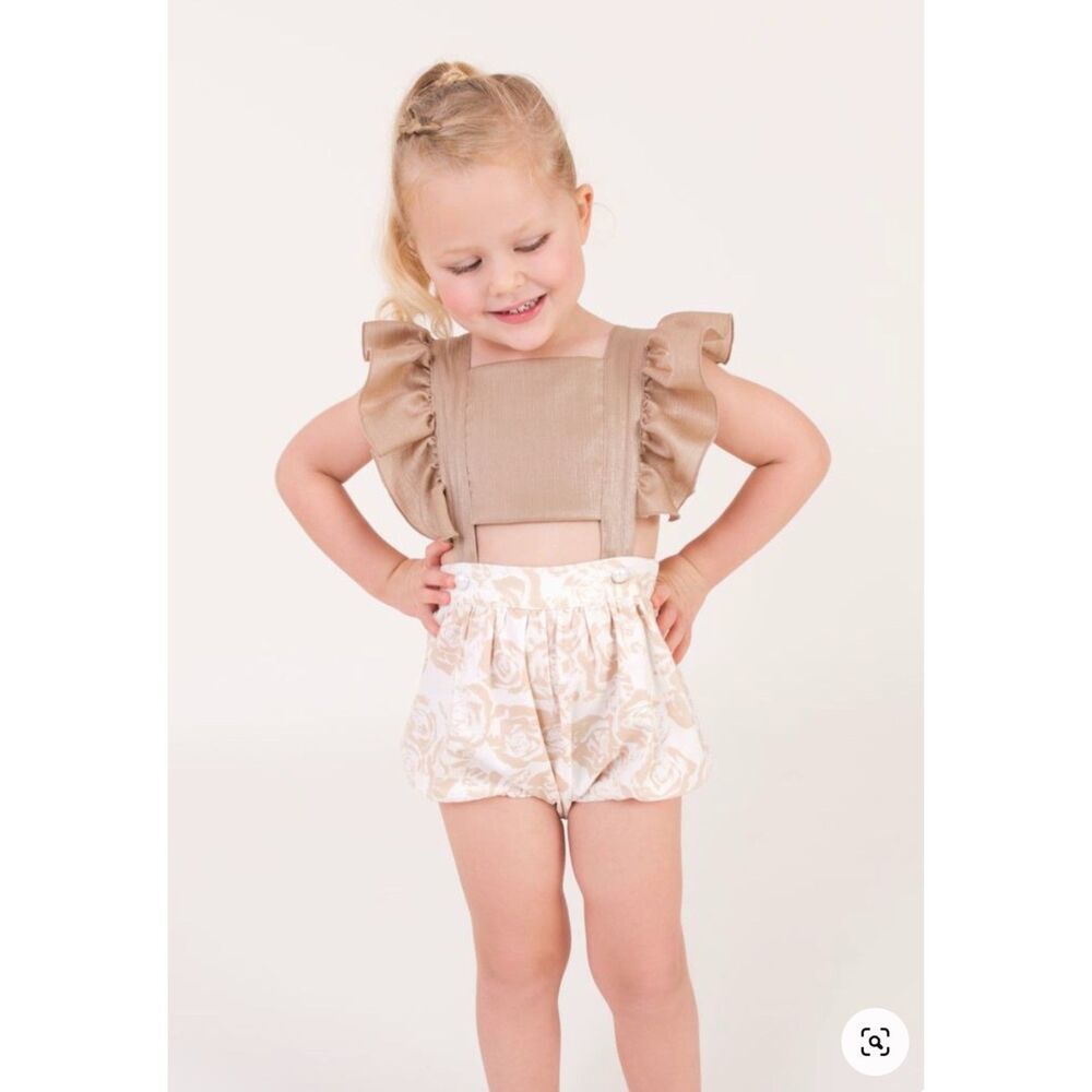NWT Stella Phoenix The Ivy Playsuit Golden Roses Romper Sz 3